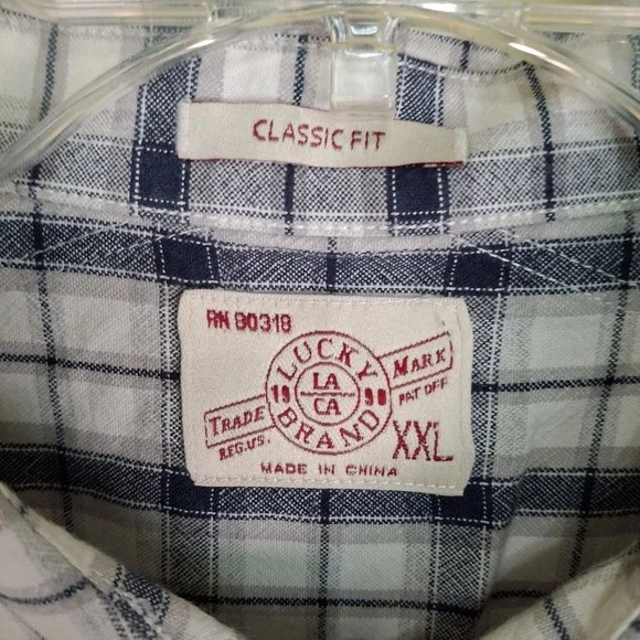 Lucky Brand Shirt Men 2XL Blue‎ Pearl Snap Long Sleeve Western Rodeo Casual - Picture 3 of 12